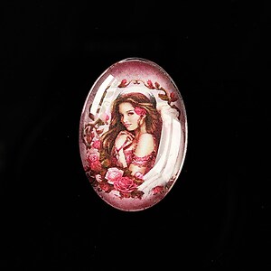 Cabochon sticla 25x18mm "Antique Goddess" cod 406