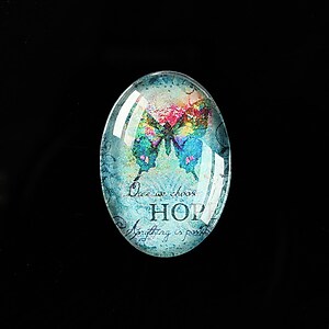 Cabochon sticla 25x18mm "Mystic World" cod 413