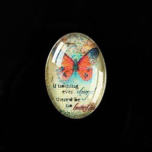 Cabochon sticla 25x18mm "Mystic World" cod 414