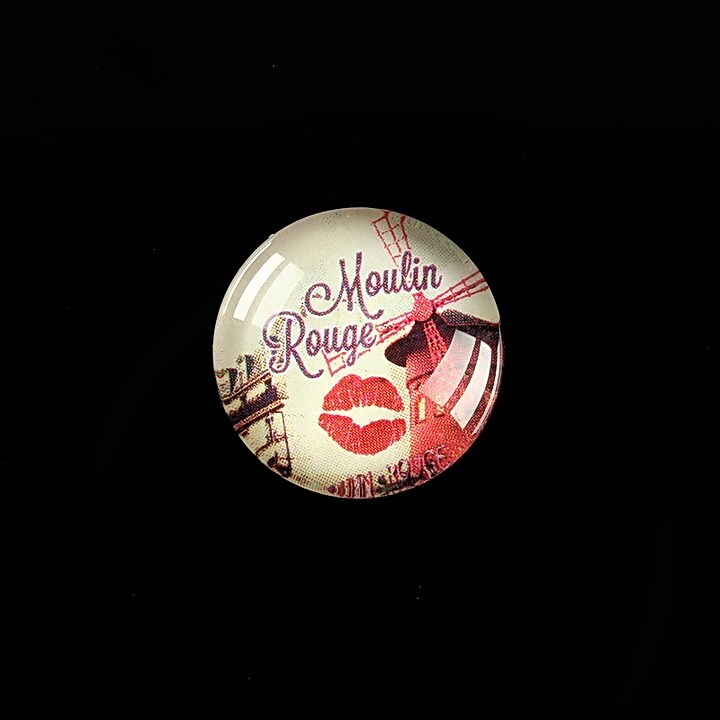 Cabochon sticla 18mm "Moulin Rouge" cod 436