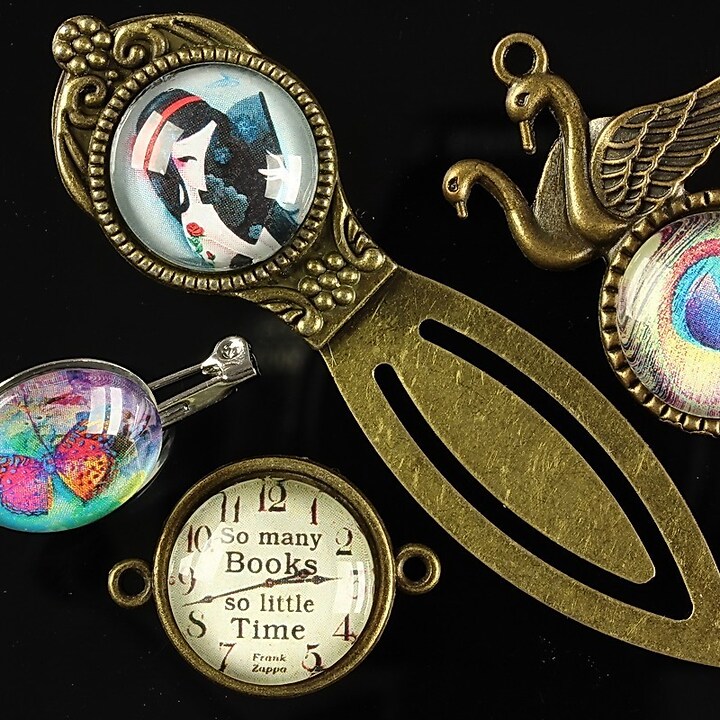 Cabochon sticla 18mm "Clock Mechanisms" cod 437