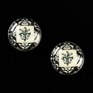 Cabochon sticla 16mm "Royal Sign" cod 464