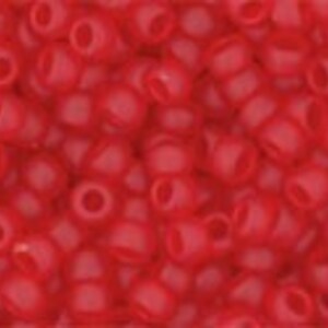 Margele Toho rotunde 11/0 - Transparent-Frosted Siam Ruby