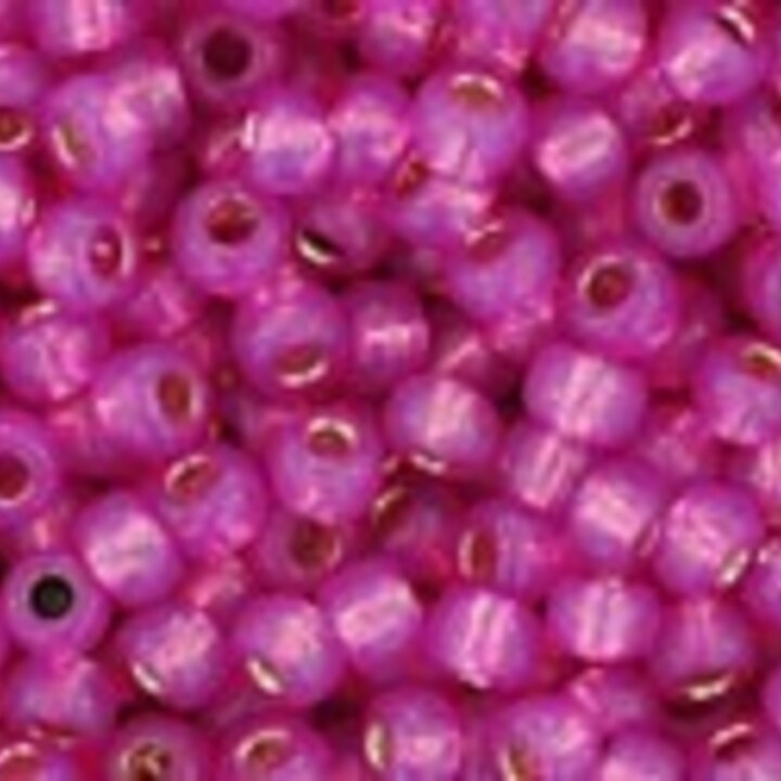 Margele Toho rotunde 11/0 - Silver-Lined Milky Hot Pink