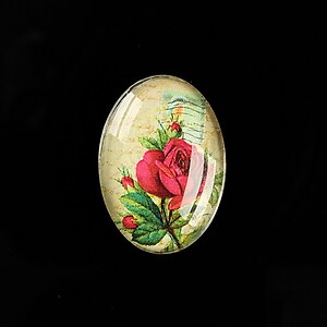 Cabochon sticla 25x18mm "Scrapbook Stuff" cod 487