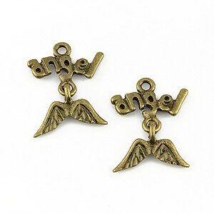 Charm bronz Angel 22x17mm