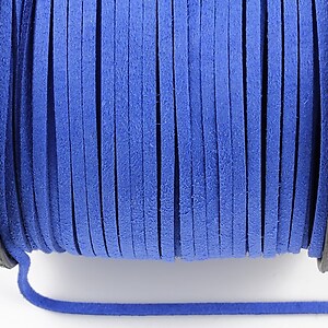 Snur suede (imitatie piele intoarsa) 3x1mm, albastru cobalt (5m)