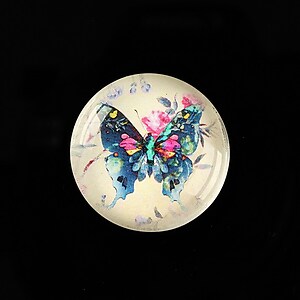 Cabochon sticla 25mm "Beauty of Butterfly" cod 505