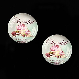 Cabochon sticla 18mm "Sweet Cakes" cod 537