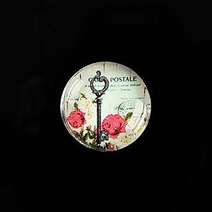 Cabochon sticla 20mm "Forever Love" cod 546