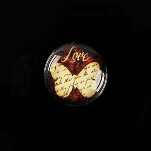 Cabochon sticla 20mm "Love" cod 554