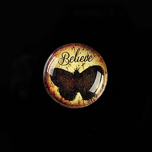 Cabochon sticla 20mm "Believe" cod 555