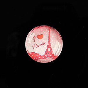 Cabochon sticla 20mm "With Paris With Love" cod 574