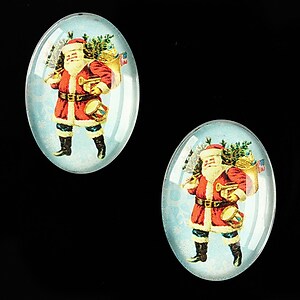 Cabochon sticla 25x18mm "Christmas" cod 577