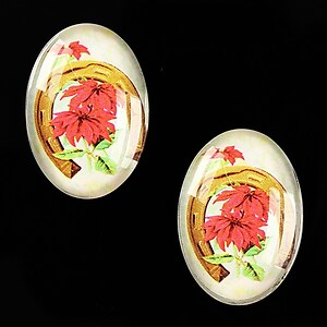 Cabochon sticla 25x18mm "Christmas" cod 581