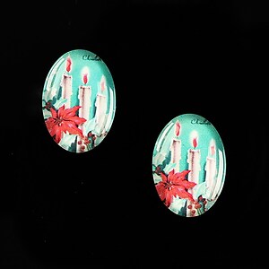 Cabochon sticla 18x13mm "Christmas" cod 587