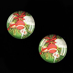 Cabochon sticla 18mm "Christmas" cod 600