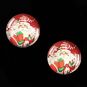 Cabochon sticla 18mm "Christmas" cod 606