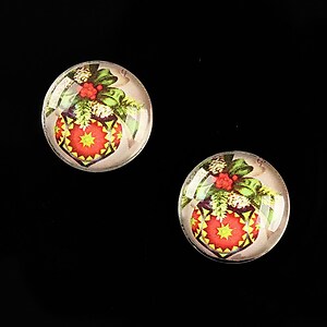 Cabochon sticla 16mm "Christmas" cod 608