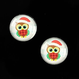 Cabochon sticla 16mm "Christmas" cod 611