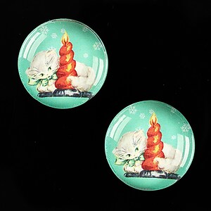 Cabochon sticla 20mm "Christmas" cod 618