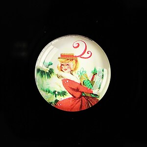 Cabochon sticla 25mm "Christmas" cod 622