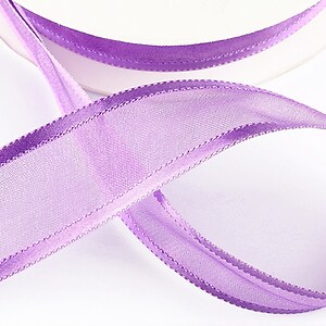 Panglica organza si saten, latime 2,5cm (1m) - mov