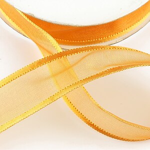 Panglica organza si saten, latime 2,5cm (1m) - orange