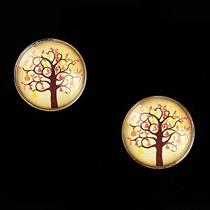 Cabochon sticla 16mm "Tree of Life" cod 638