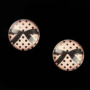 Cabochon sticla 16mm "Pink Chic" cod 644