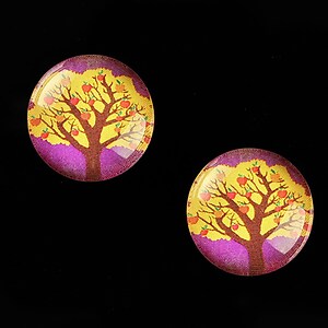 Cabochon sticla 18mm "Tree of Life" cod 667