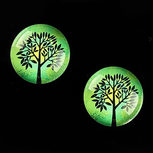 Cabochon sticla 18mm "Tree of Life" cod 668