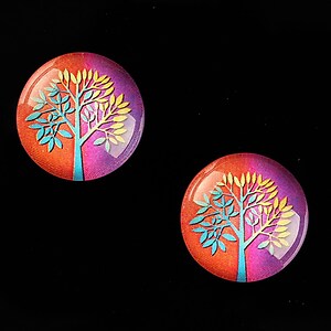 Cabochon sticla 18mm "Tree of Life" cod 669