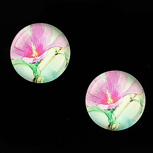 Cabochon sticla 18mm "Delicate Flower" cod 678