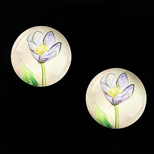 Cabochon sticla 18mm "Delicate Flower" cod 679