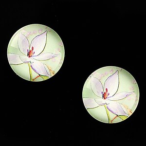 Cabochon sticla 18mm "Delicate Flower" cod 681