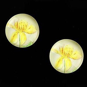 Cabochon sticla 18mm "Delicate Flower" cod 683