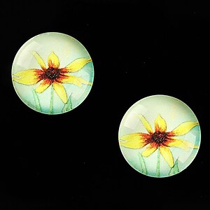 Cabochon sticla 18mm "Delicate Flower" cod 684