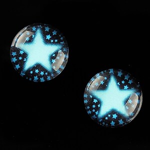 Cabochon sticla 18mm "Blue Chic" cod 689