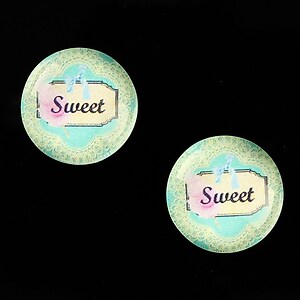 Cabochon sticla 18mm "Blue Chic" cod 691