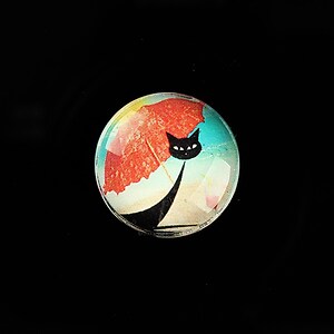 Cabochon sticla 20mm "Vacation Cat" cod 735