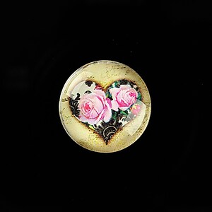 Cabochon sticla 20mm "Rose Heart" cod 761