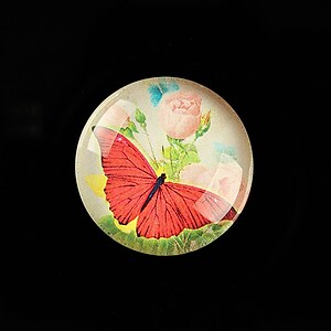 Cabochon sticla 25mm "Amazing Butterfly" cod 782