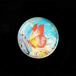 Cabochon sticla 25mm "Sweet Butterfly" cod 790