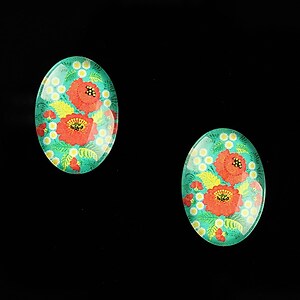 Cabochon sticla 18x13mm "Folk Art" cod 824