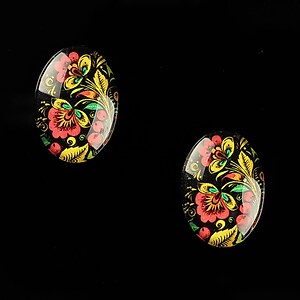 Cabochon sticla 18x13mm "Folk Art" cod 827