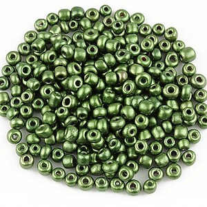 Margele de nisip lucioase 3mm (50g) - cod 482 - verde olive