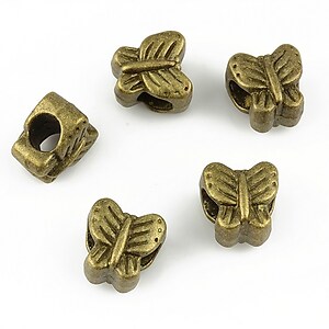 Distantier bronz  tip Pandora, fluture 10x10mm