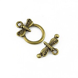 Inchizatoare toggle bronz libelula 19x13mm