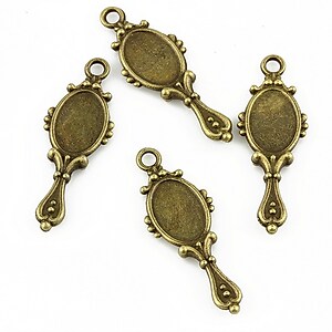 Charm bronz oglinda 27x10mm